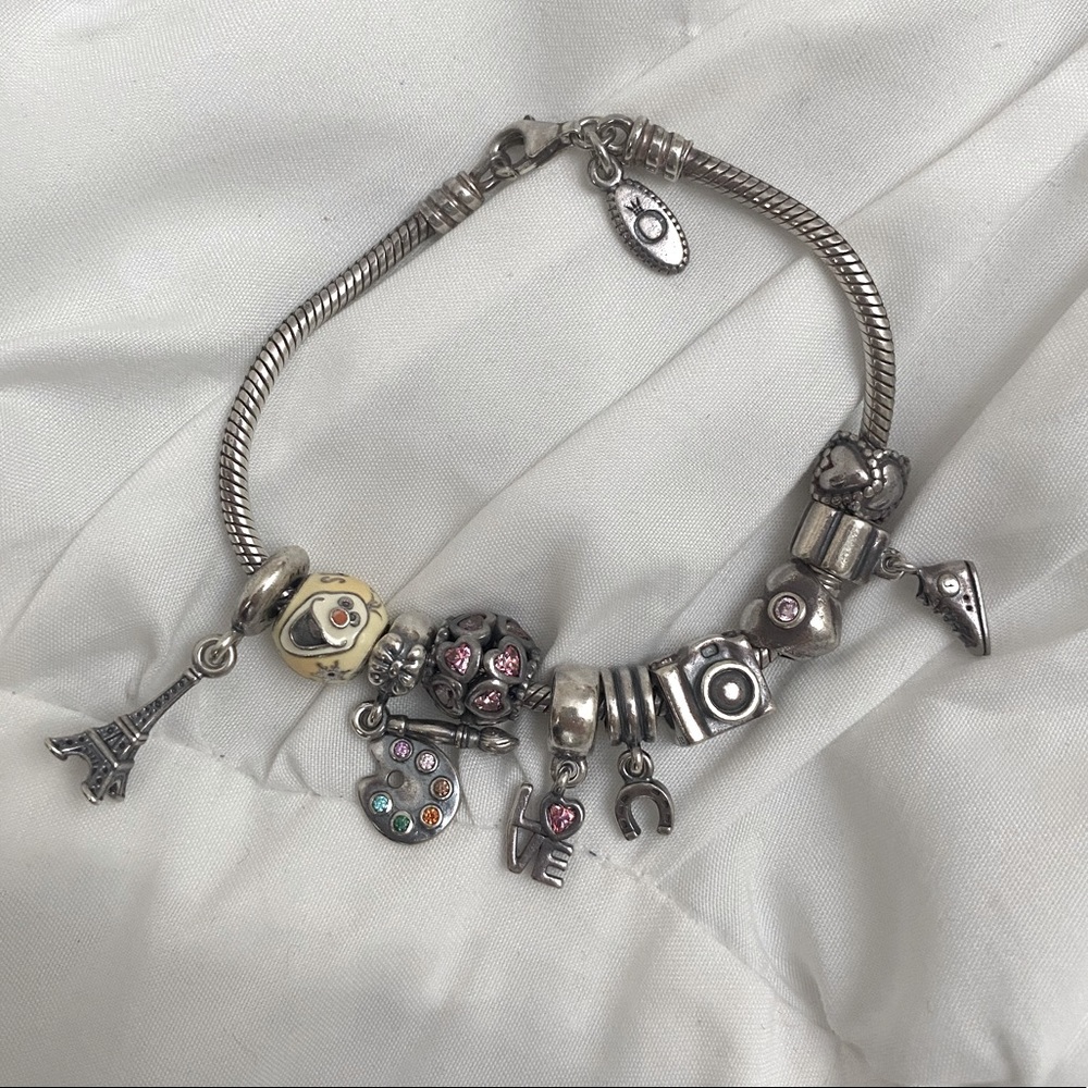 Pandora Snake Chain Bracelet with Charms